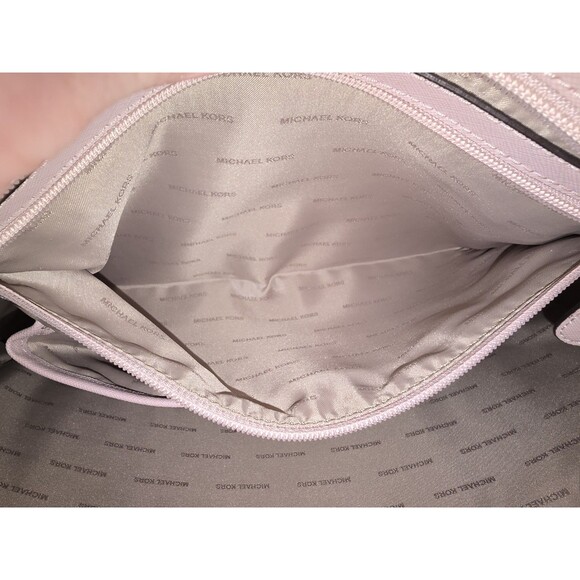 Michael Kors Jet Set Travel Laptop Carryall Tote Saffiano Leather Blush Large - Picture 15 of 16